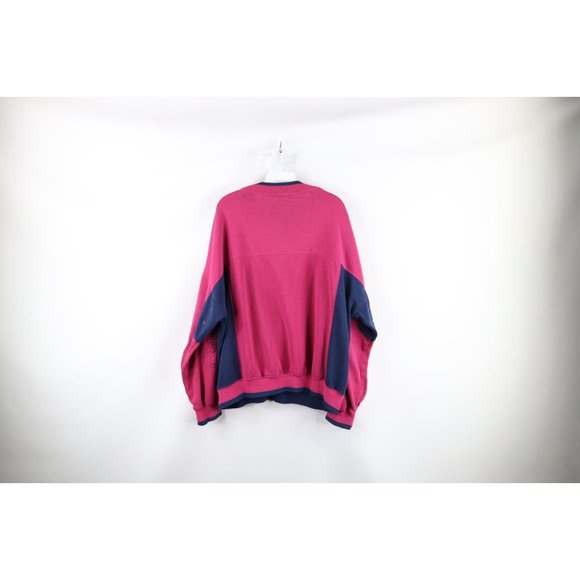 Vintage 90s Adidas Mens XL Faded Boxy Fit Spell Out Crewneck Sweatshirt Magenta - Picture 7 of 9